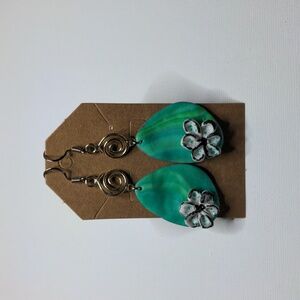 Handmade hand shaped polymerclay earrings